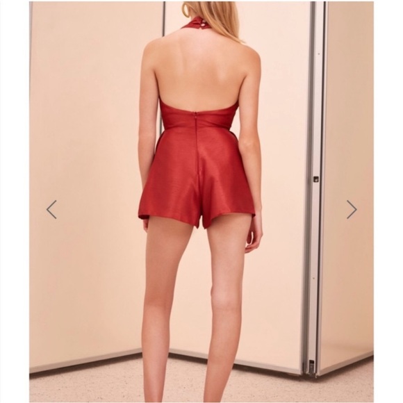 C/MEO Collective Red Methodical Playsuit ruffle halter festive Christmas event M - Picture 4 of 12